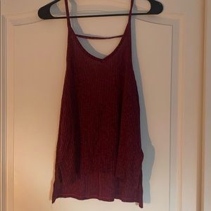 Red strappy tank
